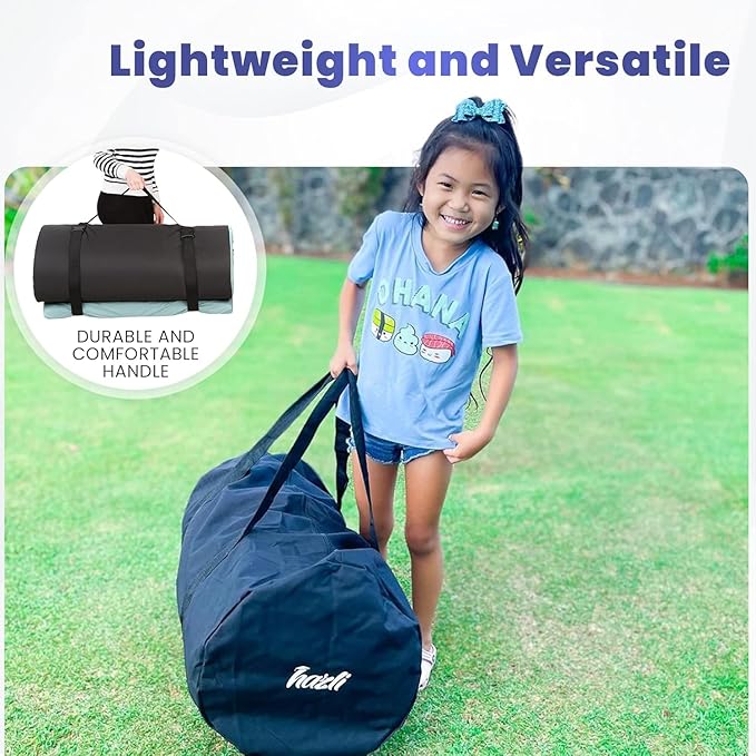 Hazli Matrix Comfort-Cell Memory Foam Camping Mattress Pad - Portable Foam Sleeping Pad for Camping - Roll up Sleeping Mat for Adults - Floor Mattress Guest Floor Bed for Sleepover, Car SUV Cot