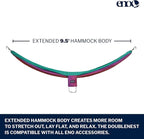 ENO DoubleNest Hammock - Lightweight, Portable, 1 to 2 Person Hammock - for Camping, Hiking, Backpacking, Travel, a Festival, or The Beach - Fade/Seaglass