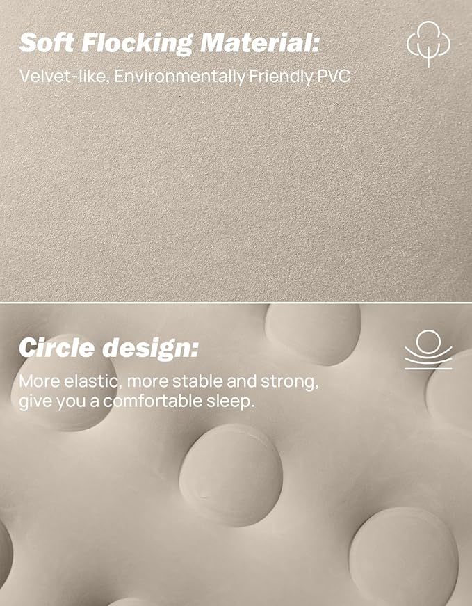 JOYTUTUS SUV Air Mattress for Car Camping, Upgraded Flocking and Extra Thick Oxford Surface Car Air Mattress, SUV Camping Bed Mattress,2-in-1 Air Pump, 2 Pillows & Carry Bag (Camel)