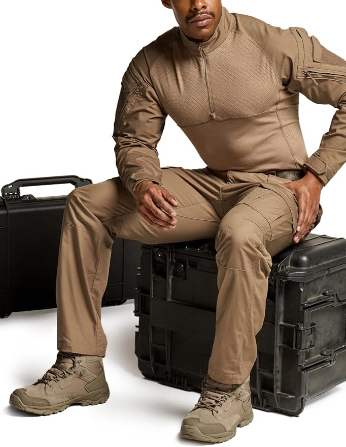 CQR Men's Tactical Pants, Water Resistant Ripstop Cargo Pants, Lightweight EDC Work Hiking Pants, Outdoor Apparel