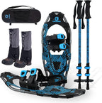 G2 21/25/30 Inches Light Weight Snowshoes for Women Men Youth, Set with Trekking Poles, Tote Bag, Gaiters,Special Fast Ratchet Binding, Orang/Blue/Red Available