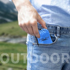 Frelaxy Pocket Picnic Blanket, Waterproof Sandproof Beach Mat, Compact Camping Tarp for Festivals, Hiking, Travel, Outdoor Recreation (Blue, 28'' x 47'')