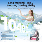 10000mAh Solar Fan with LED Lantern, 10W Solar Panel Rechargeable Battery Powered Camping Fan for Outside, 9 Inch Portable Battery Operated Hurricane Supplies for Picnic, Barbecue, Fishing, Travel