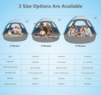 NXONE Beach Tent Sun Shade Shelter for 3/4/6 Person Person with UV Protection, Extended Floor, 3 Mesh Roll Up Windows & 8.0/8.5mm Fiberglass Rods丨Carry Bag Included