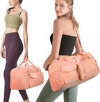MAXTOP Gym Bag for Women Men Travel Duffle Bag Large Capacity Carry On Weekender Overnight Bag With Shoe Compartment Gym Tote Dry Wet Separation Duffel Bag for Travel