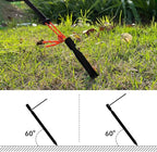 12 Pack Tent Stakes, 7-inch Ultralight Aluminum Ground Pegs with Reflective Pull Ropes, Tri-Beam Stake in a Carrying Bag, for Camping, Backpacking, Hiking, Hammocks and Canopy (Black)