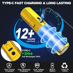 Rechargeable Flashlights High Lumens - Super Bright Small Pocket Magnetic Flashlight, 8 Modes LED Tactical Flash Light, Dual Button Powerful Flashlight for Camping (2, Yellow Gold)