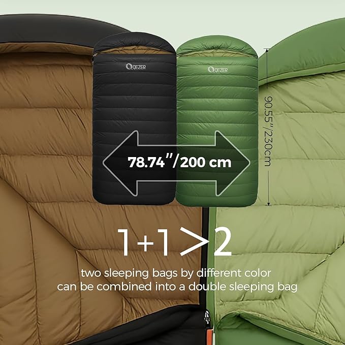 XL Sleeping Bag, Suitable for 4 Seasons Oversized Ultralight Backpacking Sleeping Bag for Adults, Great for Camping and Hiking