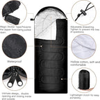 Tranqun Sleeping Bags for Adult with Winter Beanies Gloves, Cotton Liner Camping Sleeping Bag Waterproof Warm Lightweight for Backpacking Camping Indoor Outdoor Homeless People