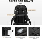 LOVEVOOK Laptop Backpack Purse for Women, Large Capacity Travel Computer Work Bag, Faux PU Leather Quilted Casual Nurse Backpack for Womens, Fit 15.6 Inch Laptop with USB Port, Black
