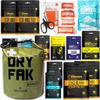 EVERLIT 290 Pc Waterproof First Aid Kit Dry FAK Medical Kit Emergency Survival Kit for Boat, Backpacking, Hiking, Fishing, Travel, Kayaking (Orange) (OD Green)