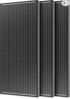 300 Watt Solar Panel, 25% High-Efficiency, 3PCS 100W Solar Panels, 18BB N-Type, Monocrystalline PV Modules, for RV, Marine, Rooftop, Farm and Off-Grid System