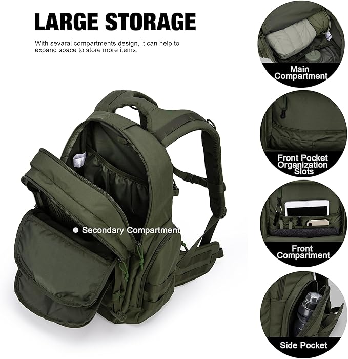 Mardingtop 40L Tactical Backpack for Men,Molle Military Backpack for Hiking,Travel,Camping, Hunting