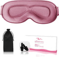 Sleep Eye Mask for Men Women, Sleeping Mask for Side Sleeper, Travel Blackout Night Blindfold Eye Shade Cover with Adjustable Strap (Rose)