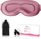 Sleep Eye Mask for Men Women, Sleeping Mask for Side Sleeper, Travel Blackout Night Blindfold Eye Shade Cover with Adjustable Strap (Rose)