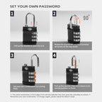 Luggage Locks TSA Approved, Combination Lock for Locker, Travel Essentials Small Padlock Combination, Padlock with Code for Gym Locker, Suitcase, Cabinet, Gun Case, Backpack, Bag, Zipper