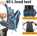 FENGDONG 40L Waterproof Lightweight Hiking,Camping,Travel Backpack for Men Women Blue