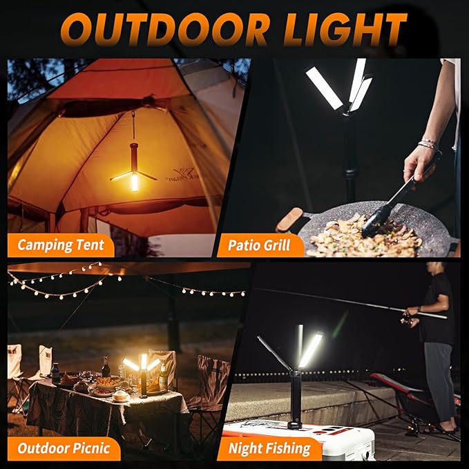 Rechargeable Camping Light with Remote,Dimmable Outdoor Lantern,26-Hour Runtime,3 Colors 5 Brightness, IP54 Waterproof for Outdoor Adventure Emergency,Power Outage,Hiking,Fishing,Tent,Home