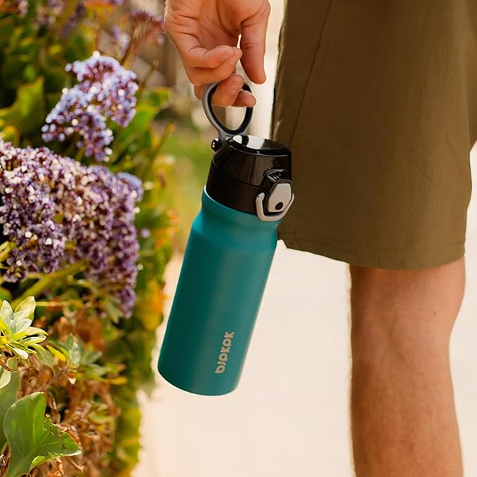 BJPKPK Stainless Steel Insulated Water Bottle With Straw Lid 14oz Reusable Metal Thermo Bottles Keep Cold And Hot,Dawn