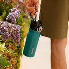 BJPKPK 14oz Insulated Water Bottle With Straw Stainless Steel Double Wall Water Bottles BPA Free Leak Proof Thermo With Lockable Flip Lid And Soft Silicone Spout,Bamboo Grove