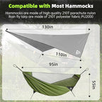 Camping Hammock Mosquito Net with Rain Fly - Rain Fly Tarp & Hammock Bug Net, Portable Parachute Nylon Hammock for Outdoor, Hiking, Backpacking, Backyard, Beach, Travel (Hold Up to 500lbs)