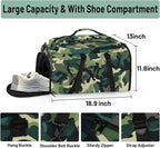 Gym Bag for Men Women with Shoes Compartment Duffle Bag for Travel Hiking Waterproof Backpack Fitness Workout(Camouflage)