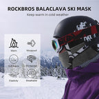 ROCKBROS Cold Weather Balaclava Ski Mask for Men Windproof Thermal Winter Scarf Mask Women Neck Warmer Hood for Cycling