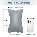 Pro Goleem Small Pillow 11’’x6’’x2.5’’ for Baby Sleeping with Name Tag Mini Tiny Pillow for Room Couch Sofa Chair and Outdoor Car Air Nap Neck Lumbar Knee Rest Pillows, Gray