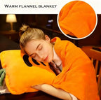 Fruit Throw Blanket and Pillow Set, Travel Blanket Compact Convenient Bed Throw Pillows with Airplane and Car Suitable for Office Nap Time (E, 67in x 39in)