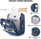 Hanke Softside Expandable Underseat Carry On Luggage for Airplanes,Travel Luggage Rolling Bag Personal Item Bag Small Suitcase,Blue,16-Inch