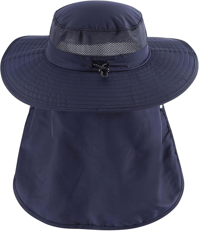 Home Prefer UPF 50+ Sun Hats for Men Women Wide Brim Fishing Hat with Neck Flap Summer Safari UV Protection Bucket Hat