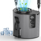 KITWLEMEN Portable Waist Fan - Personal Clip on Belt Fan, 5 Speeds 20H Cooling, Rechargeable Battery Operated, Wearable with Lanyard for Camping, Travel, Jobsite (Gray)