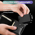 Wallet Tracker Card, Slim Rechargeable Bluetooth Item Locator, Smart Finder Compatible with Apple Find My for Wallet, Luggage, Passport, IP68 Waterproof (iOS Only) (Leather Texture Black)