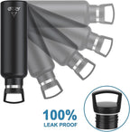 Stainless Steel Double Wall Water Bottles, Vacuum Insulated Bottle With Straw Lid, Insulated Water Bottle Keeps Water Cold for 24 Hours, Hot for 12 Hours, Hiking, Sports