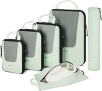 BAGSMART Compression Packing Cubes for Travel, 6 Set/5 Set/4 Set, Compression Suitcase Organizer Bags Set for Suitcases Travel Essentials, Lightweight Packing Organizers