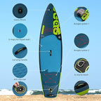 Inflatable Stand Up Paddle Board Includes Paddle, Dual Action Pump, and Accessories 11ft Lightweight iSUP, 33"*6" Wide Stable Design, Anti-Slip EVA Deck, Paddle Board for Adults