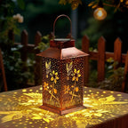 Homemory Hummingbird Solar Lanterns Waterproof, Metal Hanging Hollowed-Out Metal Decor Lantern, LED Outdoor Decoration for Outside LED Lanternse for Yard, Backyard, Porch, Lawn