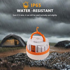 LED Camping Lantern,Scalable Foldable Camping Lamp with Digital Display Screen 5000 Lumens Rechargeable Emergency Light, 4500mAh Battery, White and Orange (Orange, 10W 4500mAh)