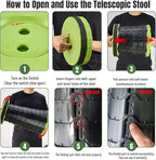 Upgraded Foldable Stool Thickened, Portable Collapsible Stool Retractable Stool for Fishing, Hiking Tours, BBQ, Parties, Outdoor Activities (Olive Green)