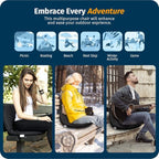 Alpcour Folding Stadium Seat – Deluxe Outdoor Camping Reclining Waterproof Cushion Chair for Bleachers – Best 6-Position Back Support Picnic Bleacher Seats w/Extra Thick Padding for Support & Comfort