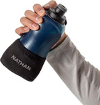 Nathan Running Handheld Water Bottle Adjustable No-Grip Quick Squeeze Lite Hand Strap. 12 oz Insulated Water Bottle. Reflective Hydration