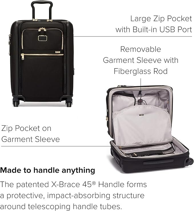 TUMI Alpha Continental Dual Access 4-Wheeled Carry-on Luggage - Rolling, Lightweight Suitcase - Secure Suitcase with Lock