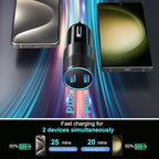 40W USB C Car Charger, Bangfun 2 Pack Dual 12V USB C Port Car Charger Cigarette Lighter Adapter (Black)