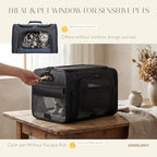 Top-Expandable Pet Carrier with Treat & Pet Window,18x11x11 Inch Delta American United Airline Approved,Soft-Sided Dog Carrier for Small Dogs and Cats,Travel Cat Carrier with Locking Safety Zippers