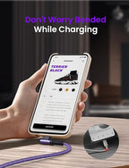 AINOPE 4-Pack [10/6.6/3.3/3.3ft] USB C Cable, 3.1A C Charger Cable Fast Charging, Right Angle Type C Charger Nylon Braided Compatible with Galaxy S10 S9 S8 Plus S21 S20, Note 10 9 8, LG Google Pixel