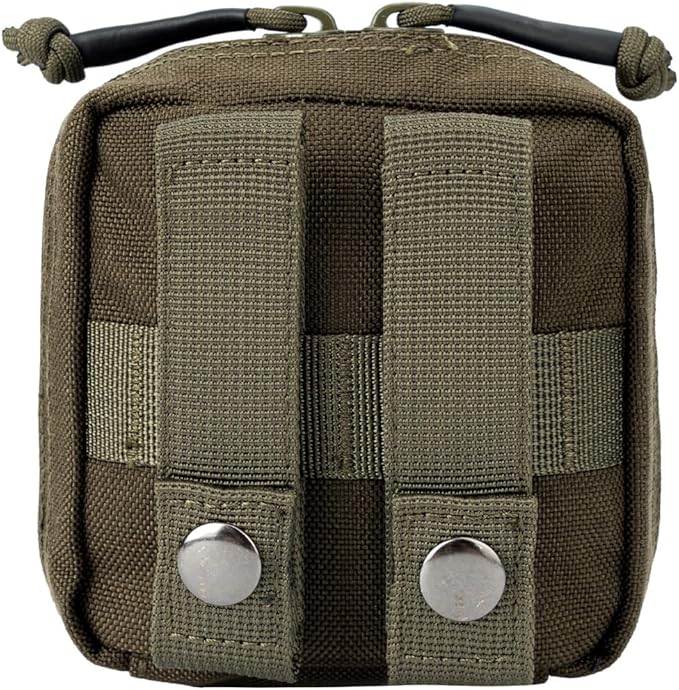 Small MED Kits Holder Duty Belt Gloves Pouch MOLLE Tactical Vest Nasal Spray Case Compact IFAK Carrier Backpack Wallet Cards Knife Gadgets Mini EDC Organizer Bag w/Removeable Clear ID Pocket