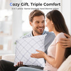 3 in 1 Travel Pillow Blanket Set with Removable Flannel Blanket Throw,Hand Warmer Pockets,Pillow (Color5, 60in*79in)