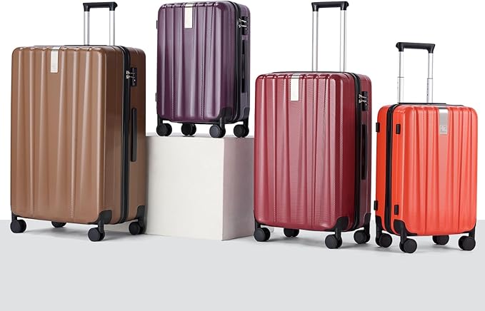 Hanke 20 Inch Carry On Luggage 22x14x9 Airline Approved Lightweight PC Hard Shell Suitcases with Wheels Travel Luggage Rolling Suitcase Travel Luggage Bag Christmas Gifts for Birthday （Purple）