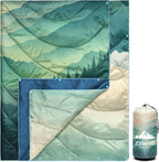 zzlamb Camping Blanket, Outdoor Lightweight Travel Blanket Puffy Portable Down Alternative, Windproof Warm Cloak with Snaps, Cozy Quilt Backpacking Picnic RV Plane Car Hammock Beach Climbing