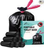 Portable Toilet Bags，Drawstring Camping Toilet Bags Toilet Trash Bags Leak-Proof, Waste Bags for Camping, Hiking, Traveling,Emergency, Outdoor Activities